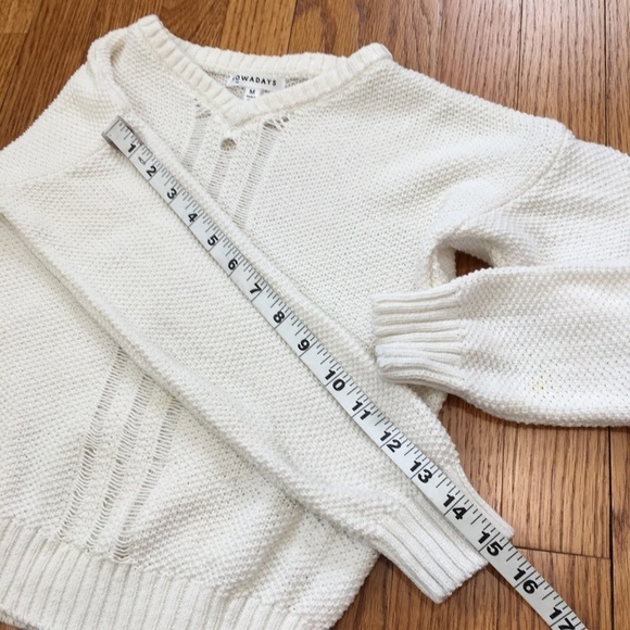 Nowadays Big Girls White Cotton Pull Over Knit Sweater - Picture 9 of 12